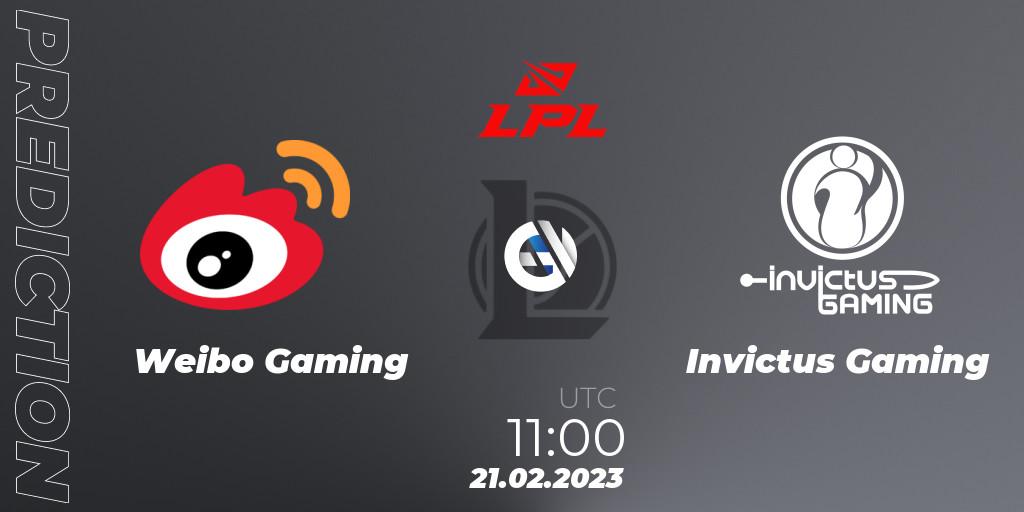 Prognoza Weibo Gaming - Invictus Gaming. 21.02.2023 at 11:15, LoL, LPL Spring 2023 - Group Stage