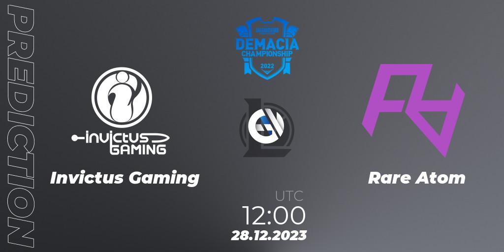 Prognoza Invictus Gaming - Rare Atom. 28.12.2023 at 11:00, LoL, Demacia Cup 2023 Group Stage