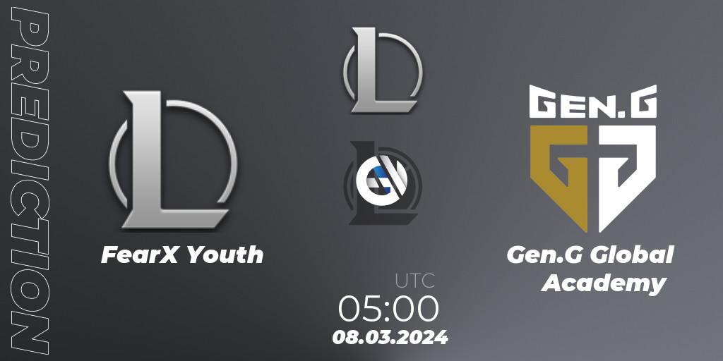 Prognoza FearX Youth - Gen.G Global Academy. 08.03.2024 at 05:00, LoL, LCK Challengers League 2024 Spring - Group Stage