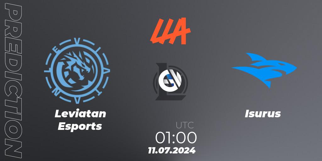 Prognoza Leviatan Esports - Isurus. 11.07.2024 at 01:00, LoL, LLA Closing 2024 - Group Stage