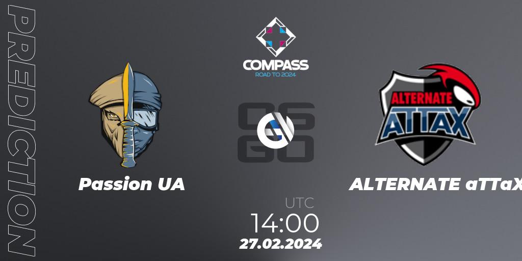Prognoza Passion UA - ALTERNATE aTTaX. 27.02.2024 at 14:00, Counter-Strike (CS2), YaLLa Compass Spring 2024 Contenders