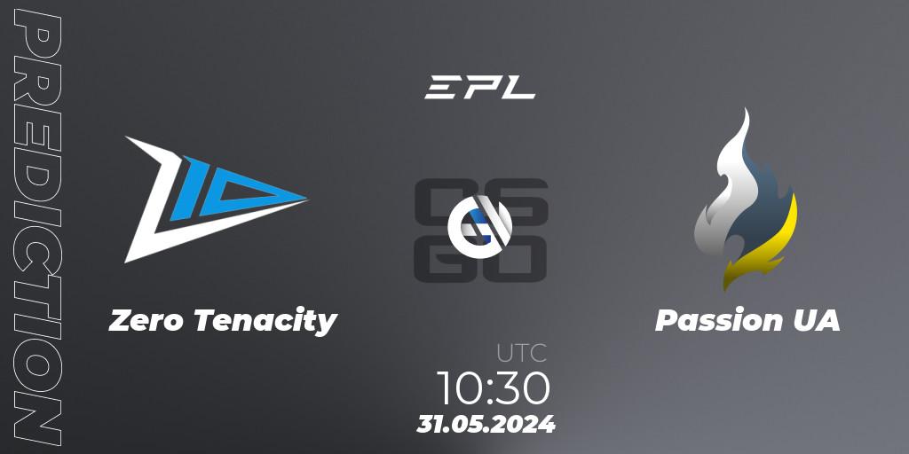 Prognoza Zero Tenacity - Passion UA. 30.05.2024 at 13:45, Counter-Strike (CS2), European Pro League Season 16