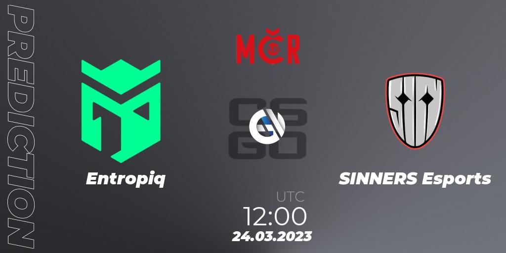 Prognoza Entropiq - SINNERS Esports. 24.03.2023 at 12:30, Counter-Strike (CS2), Tipsport Cup Prague Spring 2023: Online Stage