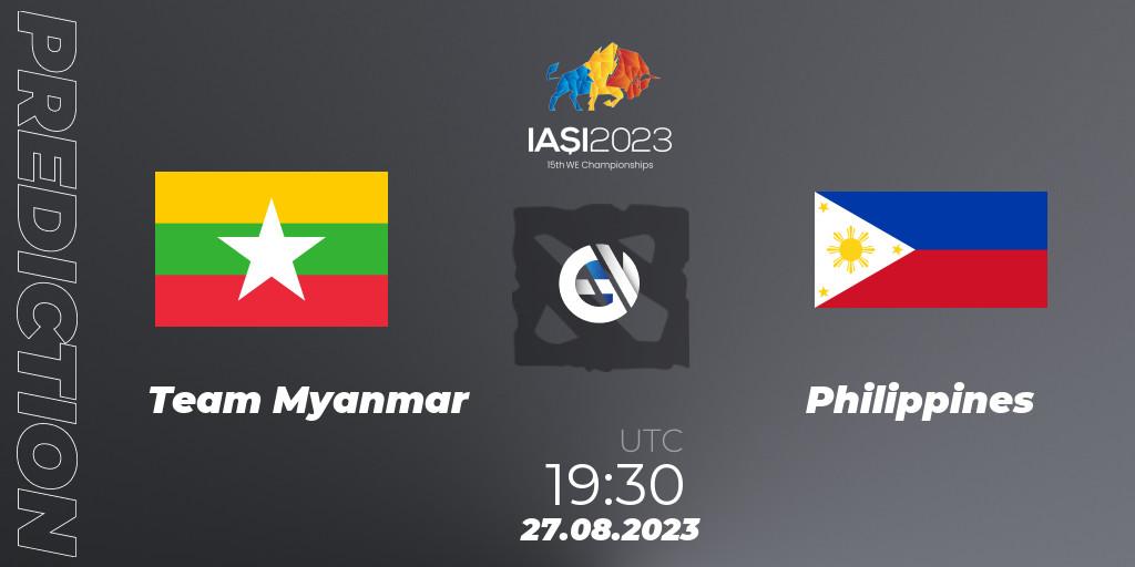 Prognoza Team Myanmar - Philippines. 27.08.2023 at 20:30, Dota 2, IESF World Championship 2023