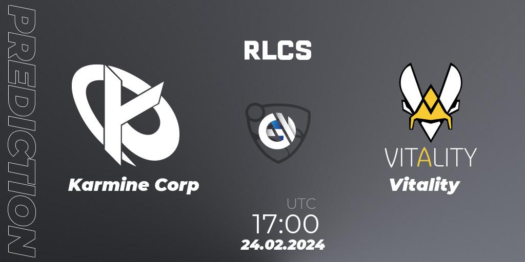 Prognoza Karmine Corp - Vitality. 24.02.24, Rocket League, RLCS 2024 - Major 1: Europe Open Qualifier 2