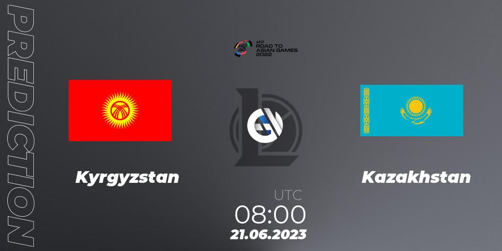 Prognoza Kyrgyzstan - Kazakhstan. 21.06.2023 at 08:00, LoL, 2022 AESF Road to Asian Games - Central and South Asia