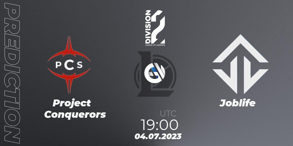 Prognoza Project Conquerors - Joblife. 04.07.2023 at 19:00, LoL, LFL Division 2 Summer 2023 - Group Stage