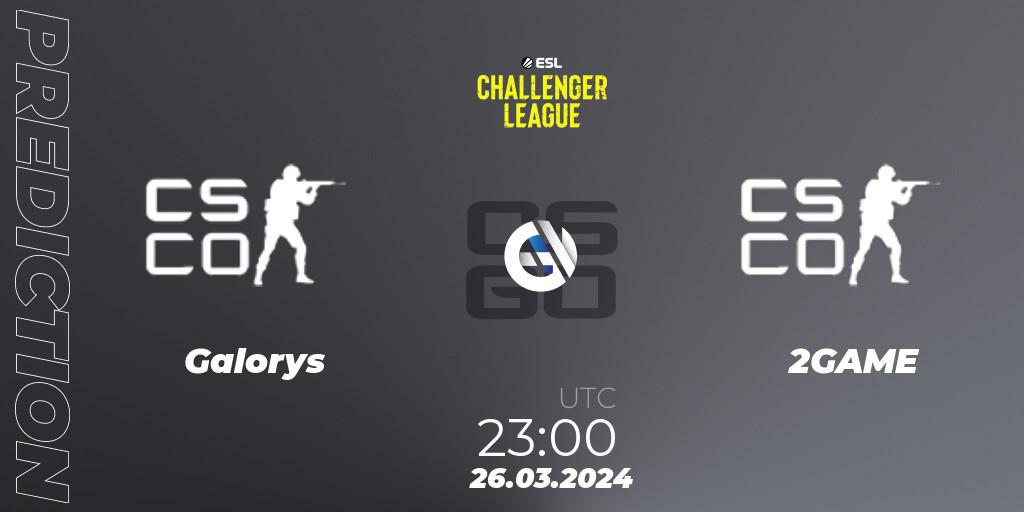 Prognoza Galorys - 2GAME. 26.03.2024 at 23:00, Counter-Strike (CS2), ESL Challenger League Season 47: South America