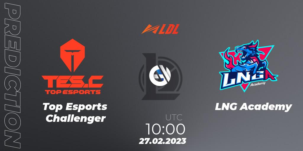 Prognoza Top Esports Challenger - LNG Academy. 27.02.2023 at 10:00, LoL, LDL 2023 - Regular Season