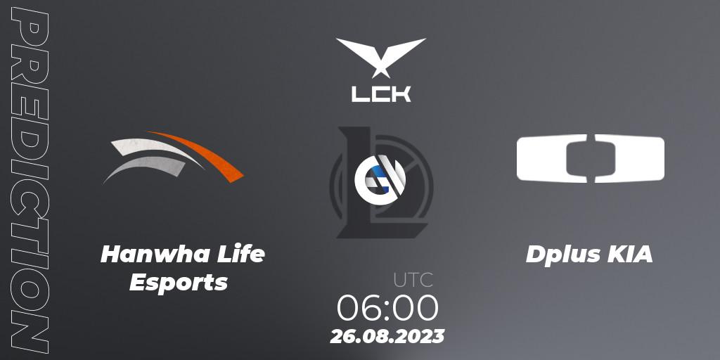 Prognoza Hanwha Life Esports - Dplus KIA. 26.08.2023 at 06:00, LoL, LCK Regional Finals 2023
