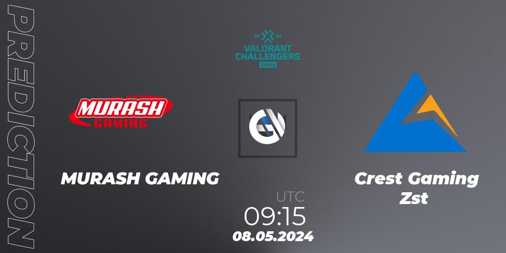 Prognoza MURASH GAMING - Crest Gaming Zst. 08.05.2024 at 09:15, VALORANT, VALORANT Challengers Japan 2024: Split 2 Advance Stage