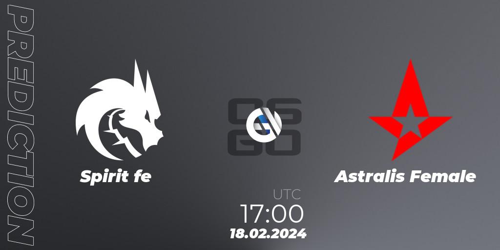 Prognoza Spirit fe - Astralis Female. 18.02.2024 at 17:00, Counter-Strike (CS2), ESL Impact League Season 5: European Division - Open Qualifier #2
