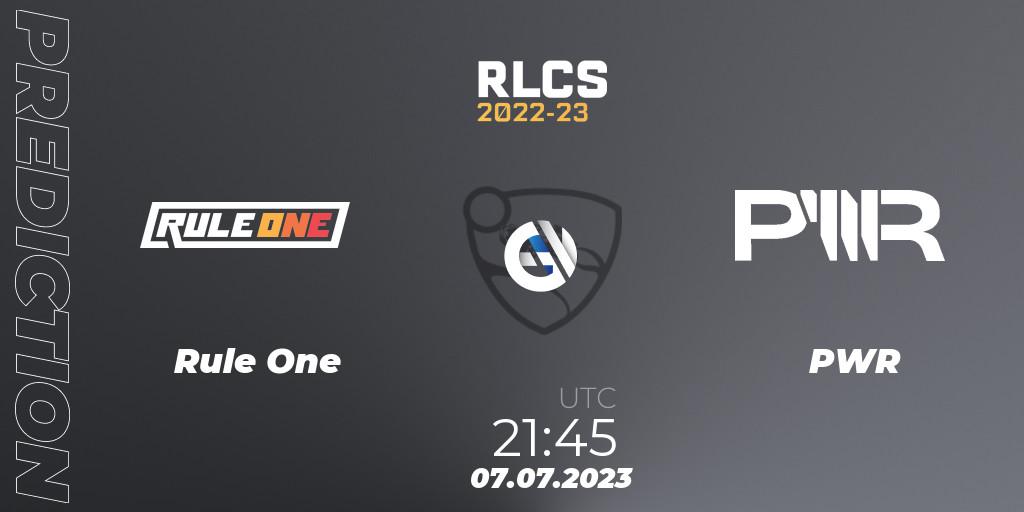 Prognoza Rule One - PWR. 07.07.2023 at 22:00, Rocket League, RLCS 2022-23 Spring Major
