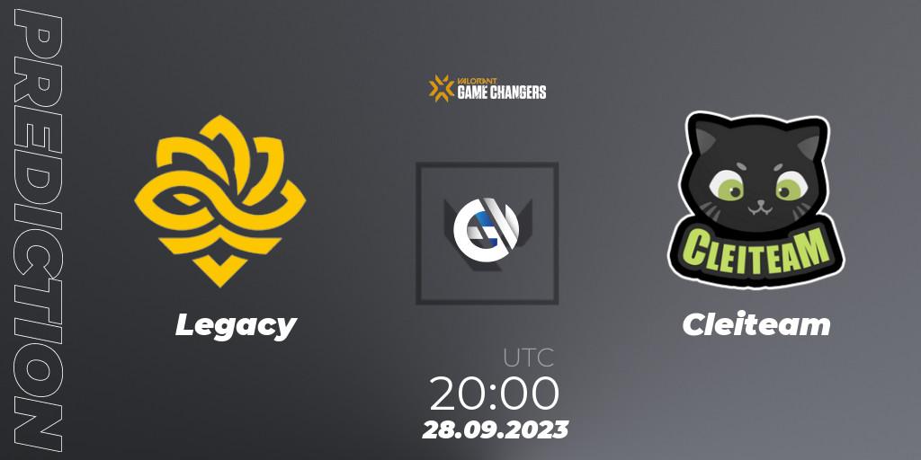 Prognoza Legacy - Cleiteam. 28.09.2023 at 20:00, VALORANT, VCT 2023: Game Changers Brazil Series 2