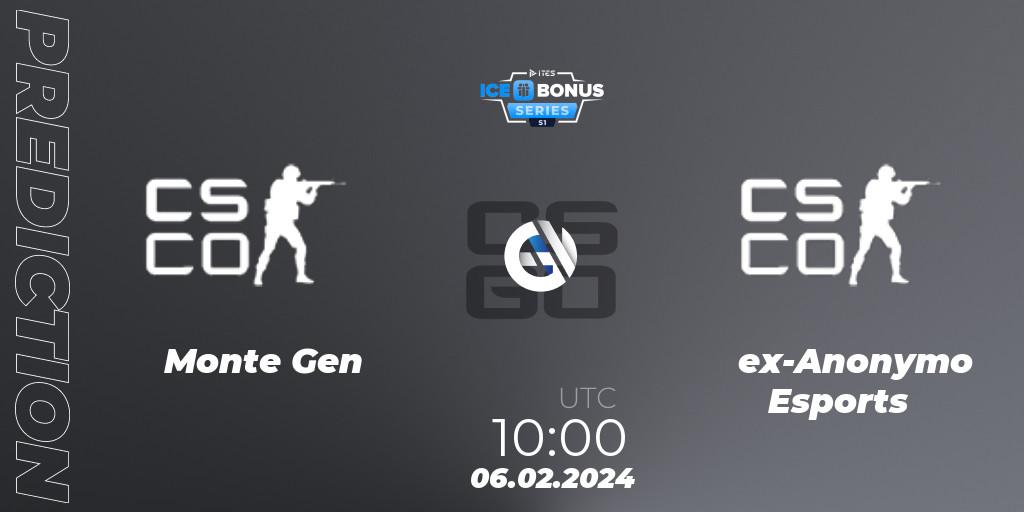 Prognoza Monte Gen - ex-Anonymo Esports. 06.02.24, CS2 (CS:GO), IceBonus Series #1