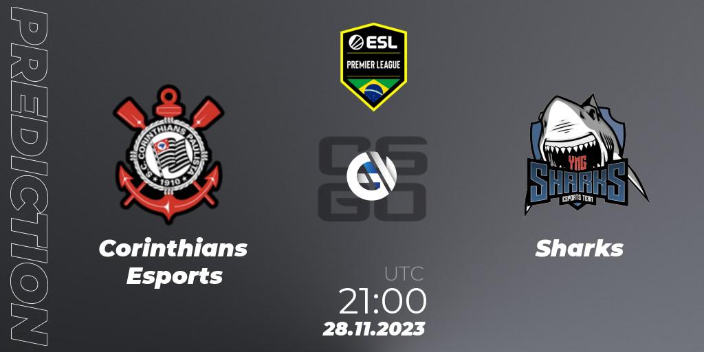 Prognoza Corinthians Esports - Sharks. 28.11.2023 at 18:00, Counter-Strike (CS2), ESL Brasil Premier League Season 15