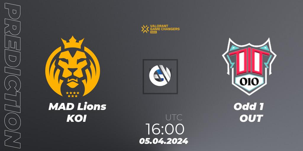 Prognoza MAD Lions KOI - Odd 1 OUT. 05.04.2024 at 16:00, VALORANT, VCT 2024: Game Changers EMEA Contenders Series 1