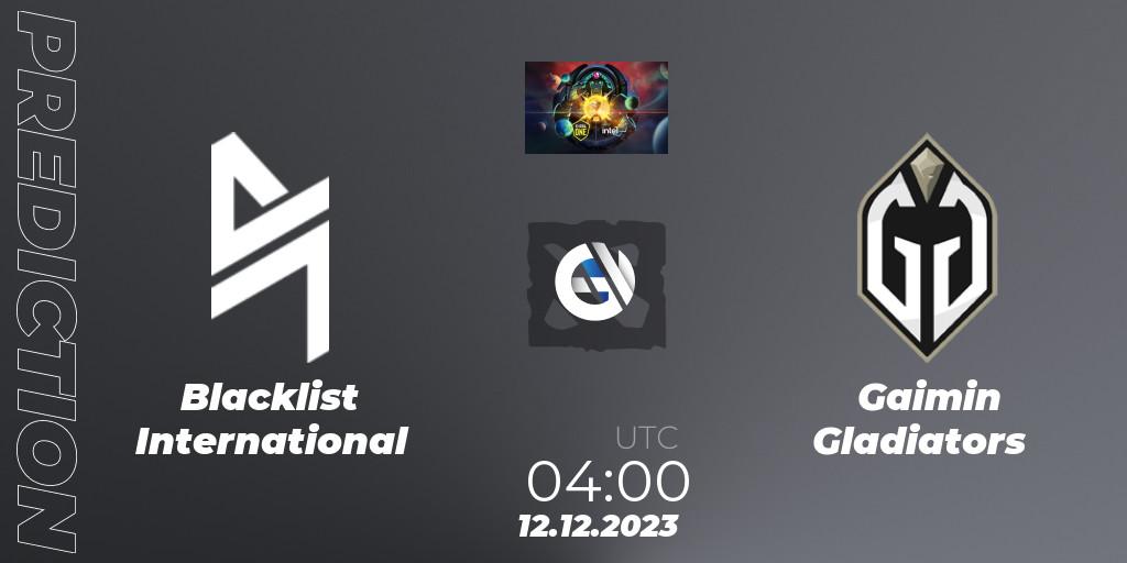 Prognoza Blacklist International - Gaimin Gladiators. 12.12.2023 at 04:03, Dota 2, ESL One - Kuala Lumpur 2023