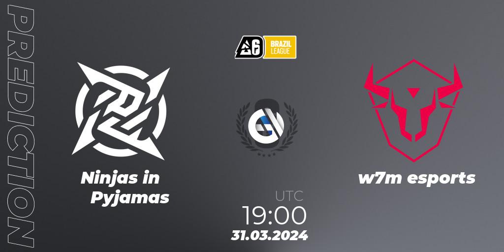 Prognoza Ninjas in Pyjamas - w7m esports. 31.03.24, Rainbow Six, Brazil League 2024 - Stage 1