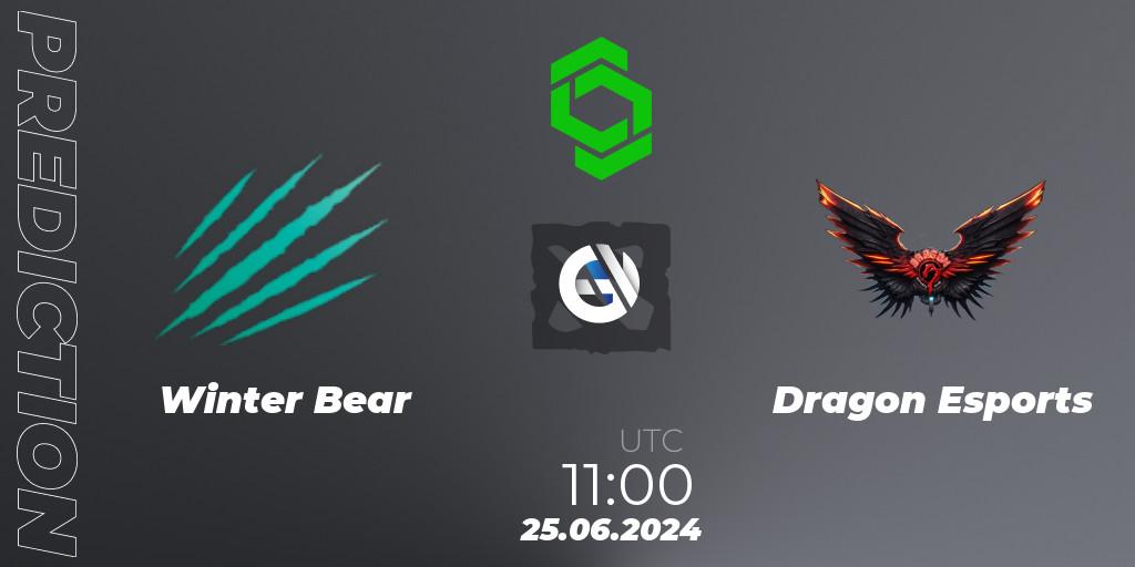 Prognoza Winter Bear - Dragon Esports. 25.06.2024 at 11:15, Dota 2, CCT Dota 2 Series 1