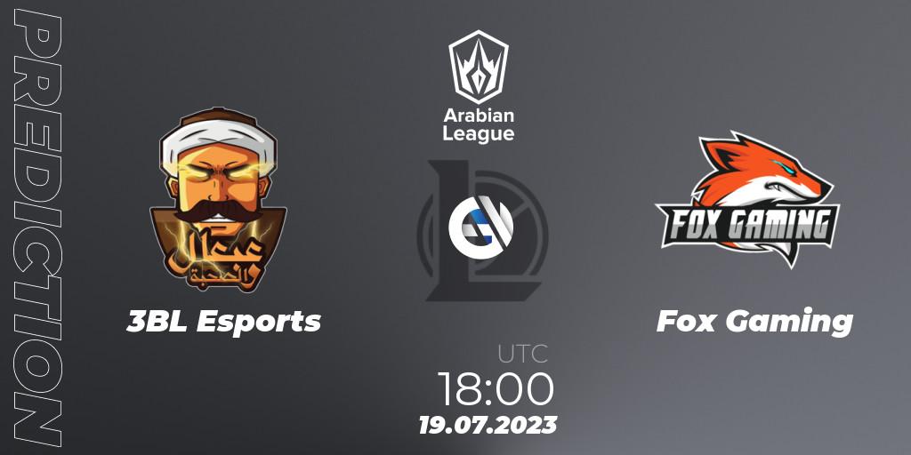 Prognoza 3BL Esports - Fox Gaming. 19.07.2023 at 18:00, LoL, Arabian League Summer 2023 - Group Stage