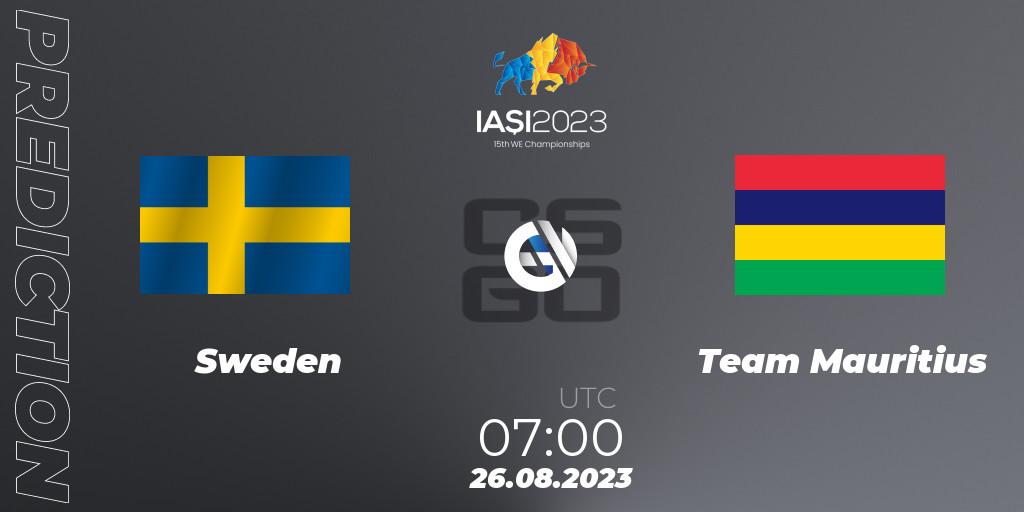 Prognoza Sweden - Team Mauritius. 26.08.2023 at 11:30, Counter-Strike (CS2), IESF World Esports Championship 2023