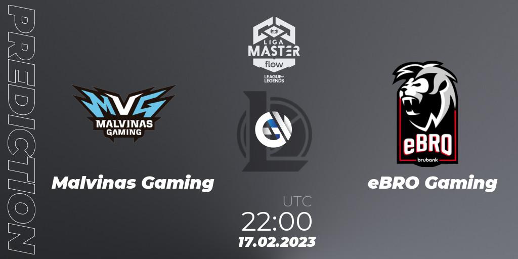 Prognoza Malvinas Gaming - eBRO Gaming. 17.02.2023 at 22:00, LoL, Liga Master Opening 2023 - Group Stage