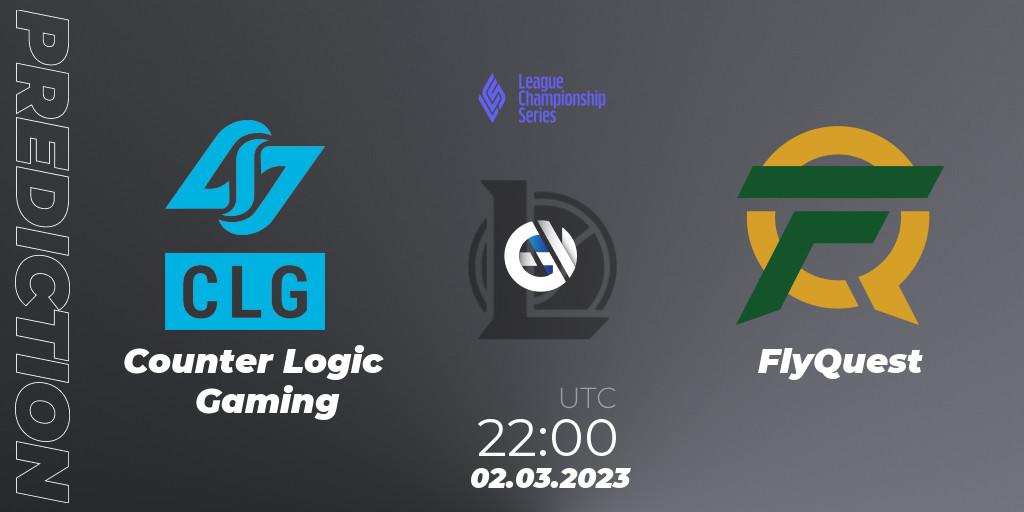 Prognoza Counter Logic Gaming - FlyQuest. 17.02.23, LoL, LCS Spring 2023 - Group Stage