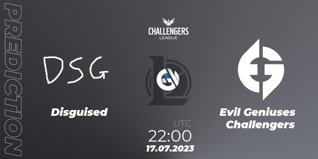 Prognoza Disguised - Evil Geniuses Challengers. 17.06.2023 at 20:00, LoL, North American Challengers League 2023 Summer - Group Stage