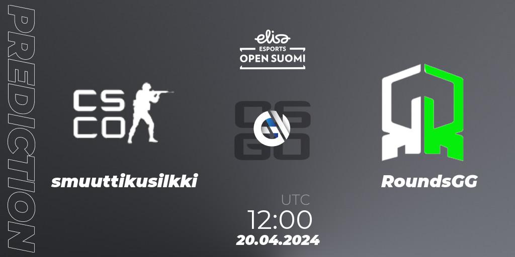 Prognoza smuuttikusilkki - RoundsGG. 20.04.24, CS2 (CS:GO), Elisa Open Suomi Season 6