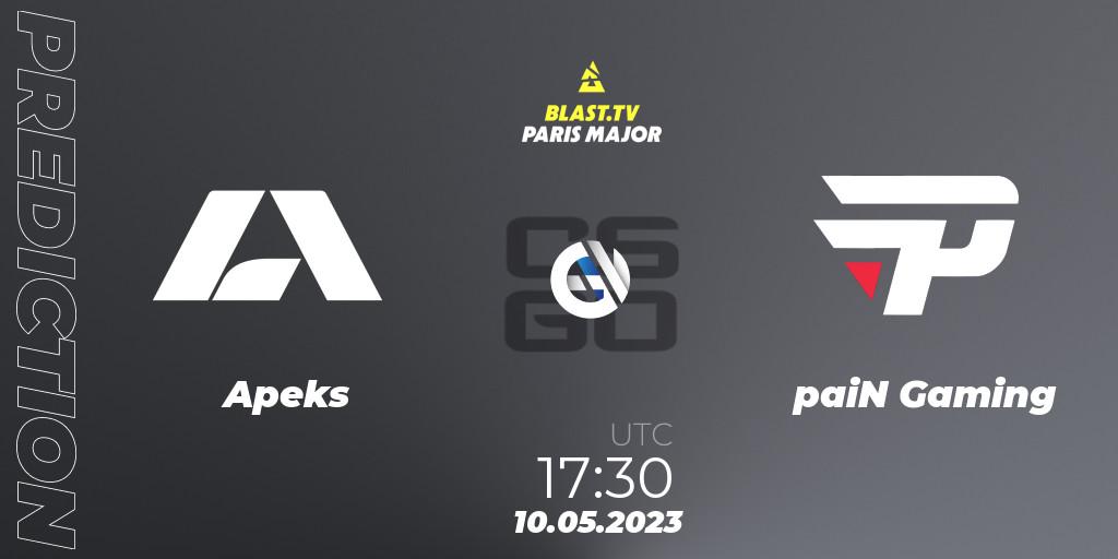 Prognoza Apeks - paiN Gaming. 10.05.2023 at 14:35, Counter-Strike (CS2), BLAST Paris Major 2023 Challengers Stage