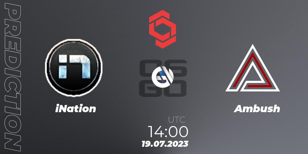 Prognoza iNation - Ambush. 19.07.23, CS2 (CS:GO), CCT Central Europe Series #7: Closed Qualifier