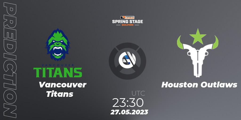 Prognoza Vancouver Titans - Houston Outlaws. 27.05.2023 at 23:45, Overwatch, OWL Stage Qualifiers Spring 2023 West