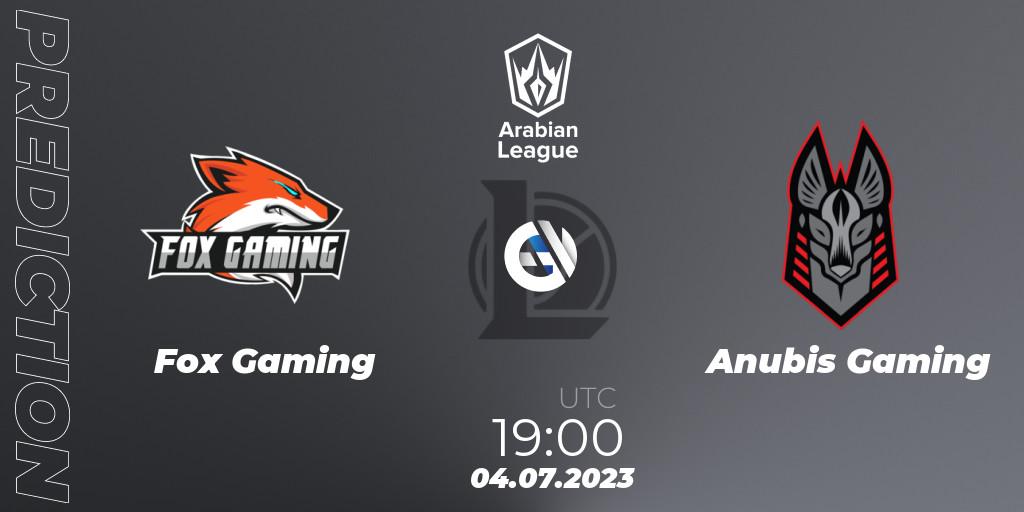 Prognoza Fox Gaming - Anubis Gaming. 04.07.2023 at 19:00, LoL, Arabian League Summer 2023 - Group Stage