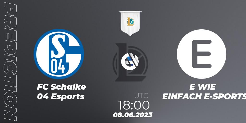 Prognoza FC Schalke 04 Esports - E WIE EINFACH E-SPORTS. 08.06.23, LoL, Prime League Summer 2023 - Group Stage