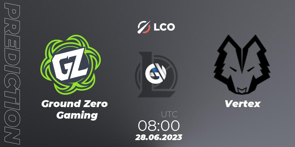 Prognoza Ground Zero Gaming - Vertex. 28.06.2023 at 08:00, LoL, LCO Split 2 2023 Regular Season