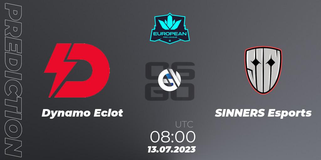 Prognoza Dynamo Eclot - SINNERS Esports. 13.07.23, CS2 (CS:GO), European Pro League Season 9