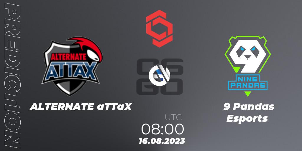 Prognoza ALTERNATE aTTaX - 9 Pandas Esports. 16.08.2023 at 08:00, Counter-Strike (CS2), CCT Central Europe Series #7