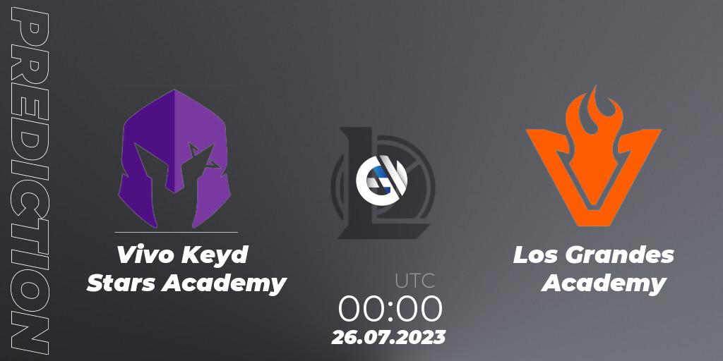 Prognoza Vivo Keyd Stars Academy - Los Grandes Academy. 26.07.2023 at 00:00, LoL, CBLOL Academy Split 2 2023 - Group Stage