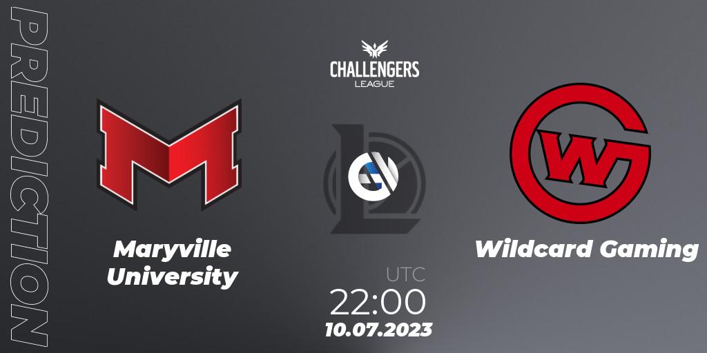 Prognoza Maryville University - Wildcard Gaming. 10.07.2023 at 22:00, LoL, North American Challengers League 2023 Summer - Group Stage
