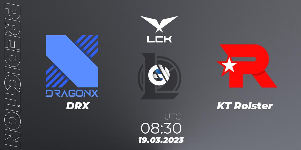 Prognoza DRX - KT Rolster. 19.03.2023 at 08:30, LoL, LCK Spring 2023 - Group Stage