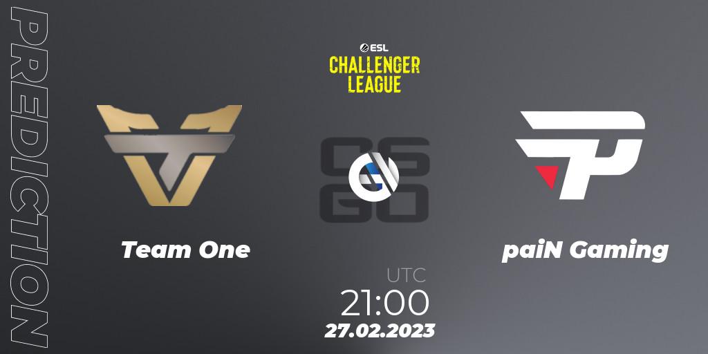 Prognoza Team One - paiN Gaming. 27.02.2023 at 21:00, Counter-Strike (CS2), ESL Challenger League Season 44: North America
