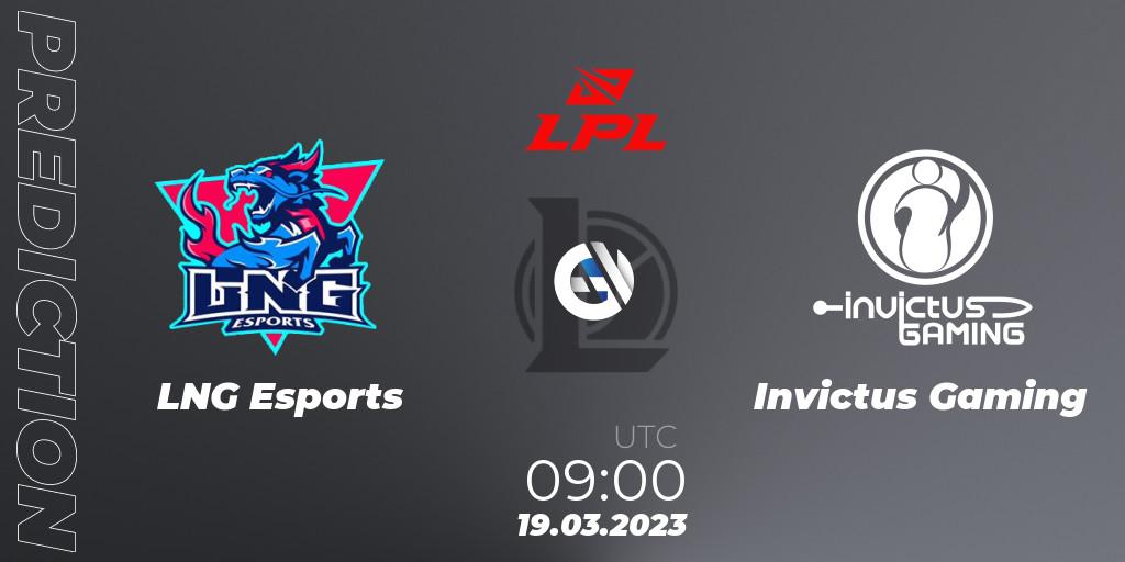 Prognoza LNG Esports - Invictus Gaming. 19.03.2023 at 11:20, LoL, LPL Spring 2023 - Group Stage