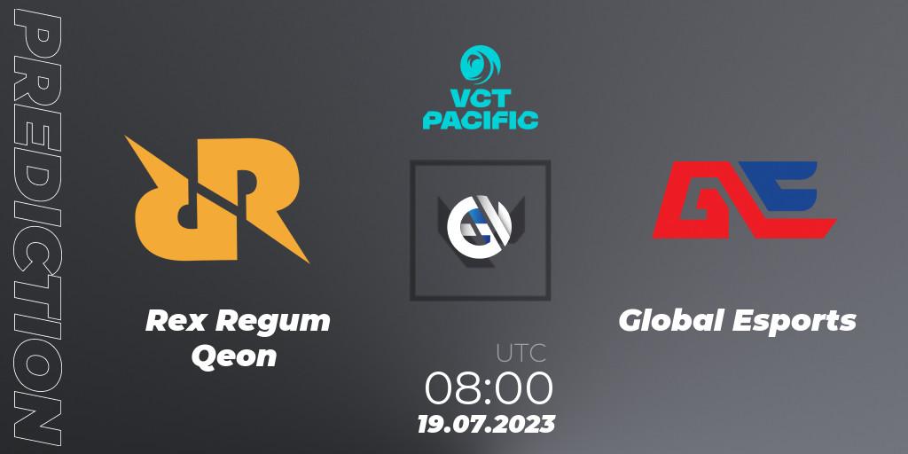 Prognoza Rex Regum Qeon - Global Esports. 19.07.23, VALORANT, VALORANT Champions Tour 2023: Pacific Last Chance Qualifier