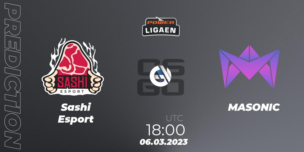Prognoza Sashi Esport - MASONIC. 06.03.2023 at 18:00, Counter-Strike (CS2), Dust2.dk Ligaen Season 22