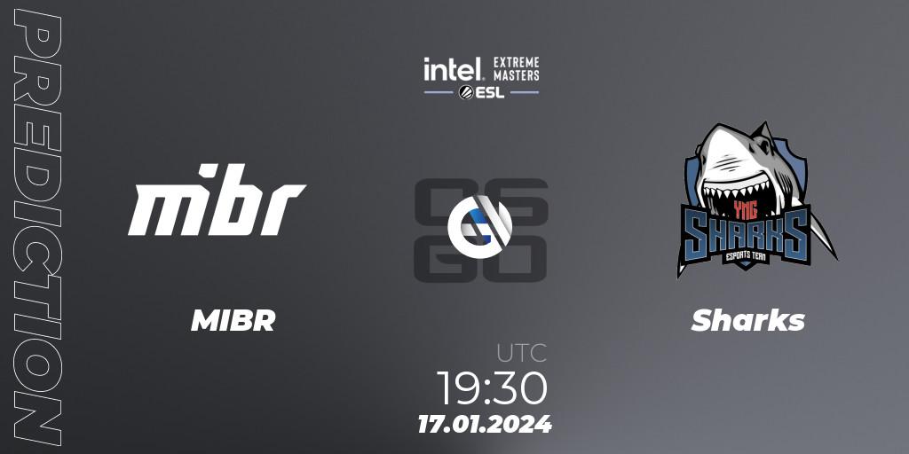 Prognoza MIBR - Sharks. 17.01.2024 at 19:30, Counter-Strike (CS2), Intel Extreme Masters China 2024: South American Closed Qualifier