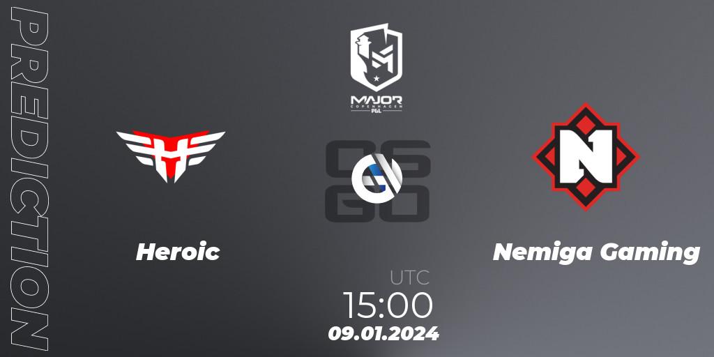 Prognoza Heroic - Nemiga Gaming. 09.01.24, CS2 (CS:GO), PGL CS2 Major Copenhagen 2024 Europe RMR Open Qualifier 1