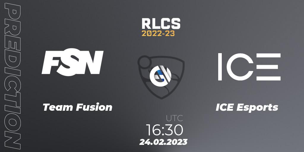 Prognoza Team Fusion - ICE Esports. 24.02.2023 at 16:30, Rocket League, RLCS 2022-23 - Winter: Sub-Saharan Africa Regional 3 - Winter Invitational