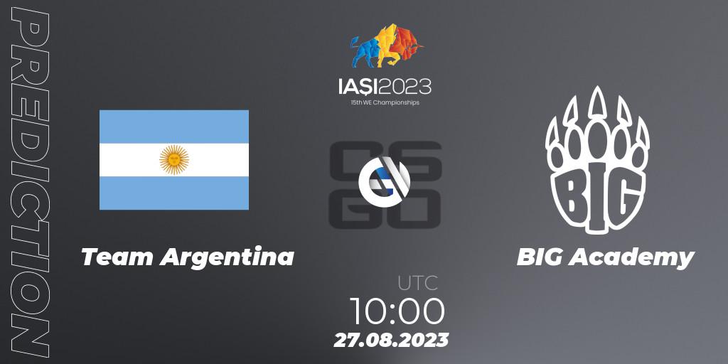 Prognoza Team Argentina - BIG Academy. 27.08.23, CS2 (CS:GO), IESF World Esports Championship 2023