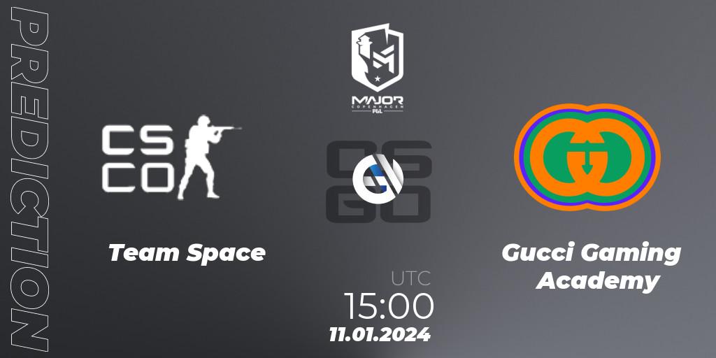 Prognoza Team Space - Gucci Gaming Academy. 11.01.2024 at 15:00, Counter-Strike (CS2), PGL CS2 Major Copenhagen 2024 Europe RMR Open Qualifier 2